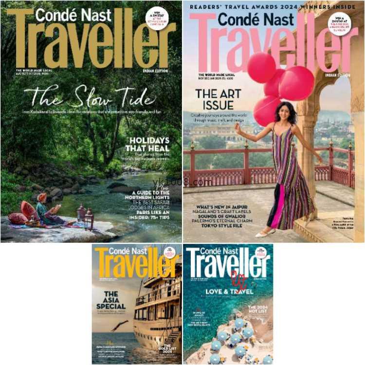 【印度版】Conde Nast Traveller India – Full Year 2024 Collection旅行指南生活冒险摄影pdf杂志