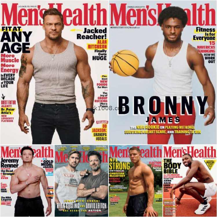 【美国版】Men’s Health USA – Full Year 2024 Collection男士健美健身健康饮食训练计划pdf杂志