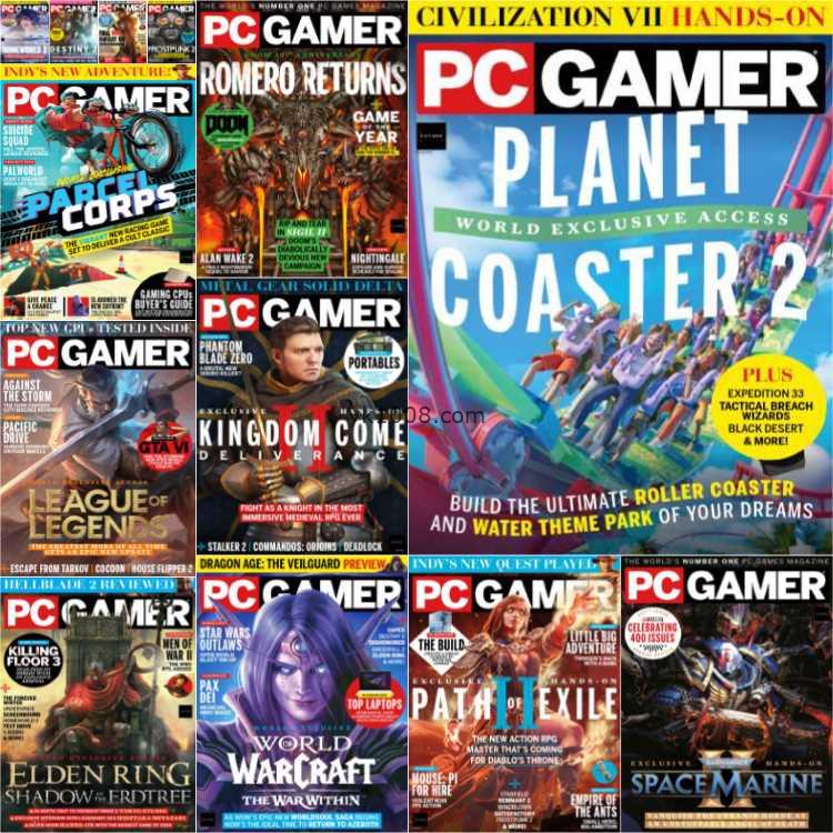 【英国版】PC Gamer UK – Full Year 2024 Collection电脑游戏内幕攻略硬件信息pdf杂志