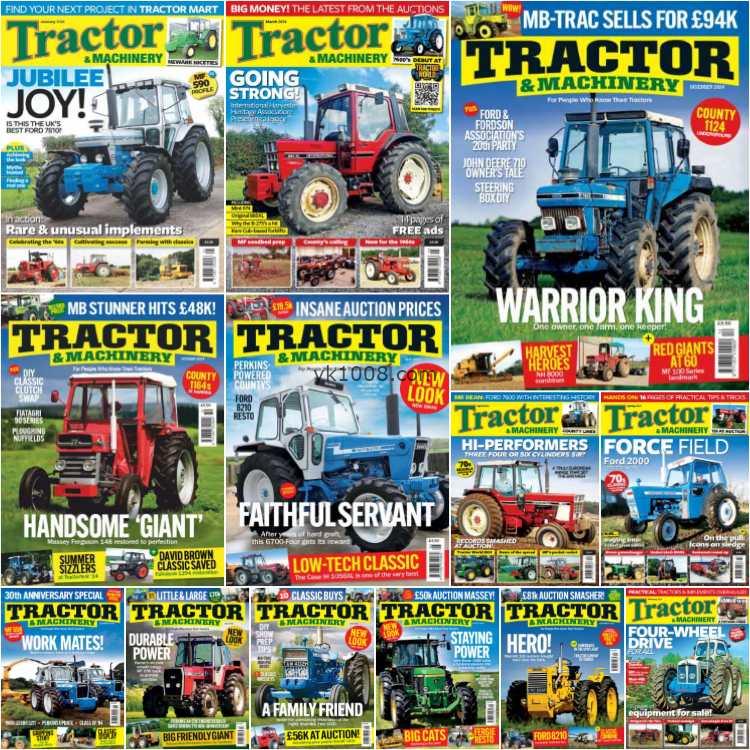 【英国版】Tractor & Machinery – Full Year 2024 Collection拖拉机pdf杂志