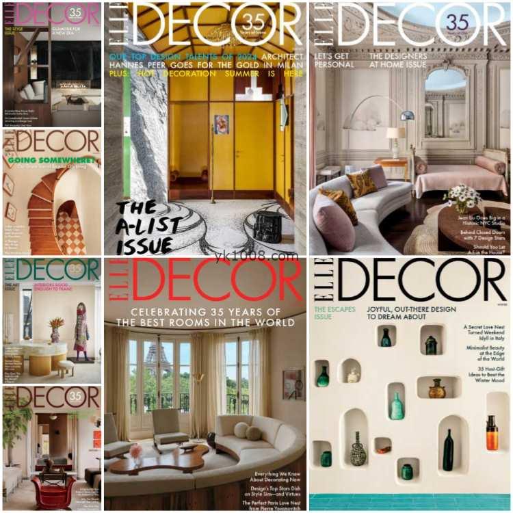 【美国版】《Elle Decor USA》2024年合集家居廊时尚家居装饰设计软装杂志PDF（8本）