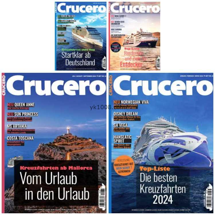 【德国版】Crucero – 2024 Jahrgang年合集豪华游轮户外旅游pdf杂志电子版