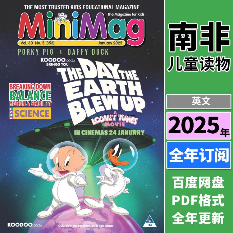 【南非版】《MiniMag》2025年合集儿童有趣幽默创造力常识阅读乐趣学习pdf杂志电子版（年订阅）