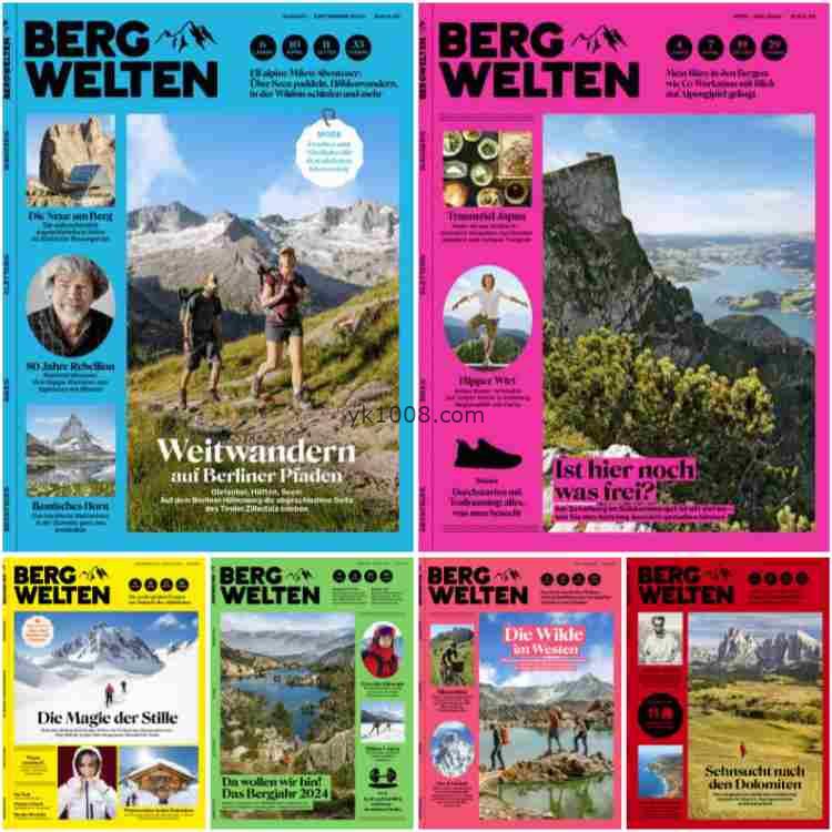【德国版】Bergwelten – 2024 Jahrgang登山户外德语运动PDF杂志2024年合集